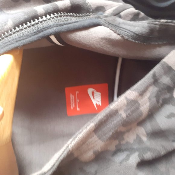 Nike hoodie zip up Track jacket Camo/tiffany blue swoosh S - Picture 3 of 4
